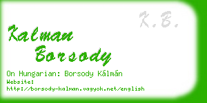kalman borsody business card